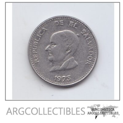 El Salvador Moneda 25 Centavos Niquel 1973 Km-139 Xf