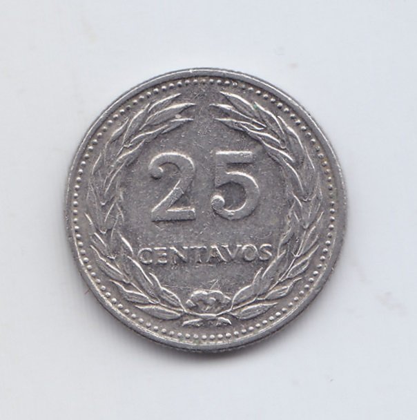 El Salvador Moneda 25 Centavos Niquel 1973 Km-139 Xf - Imagen 2