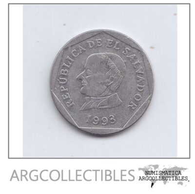 El Salvador Moneda 25 Centavos Acero 1993 Km-157b Xf