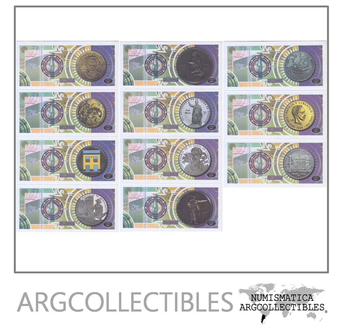 Cuba Set 11 Billetes Año 2013 Aniversario Natalicio Jose Marti Unc
