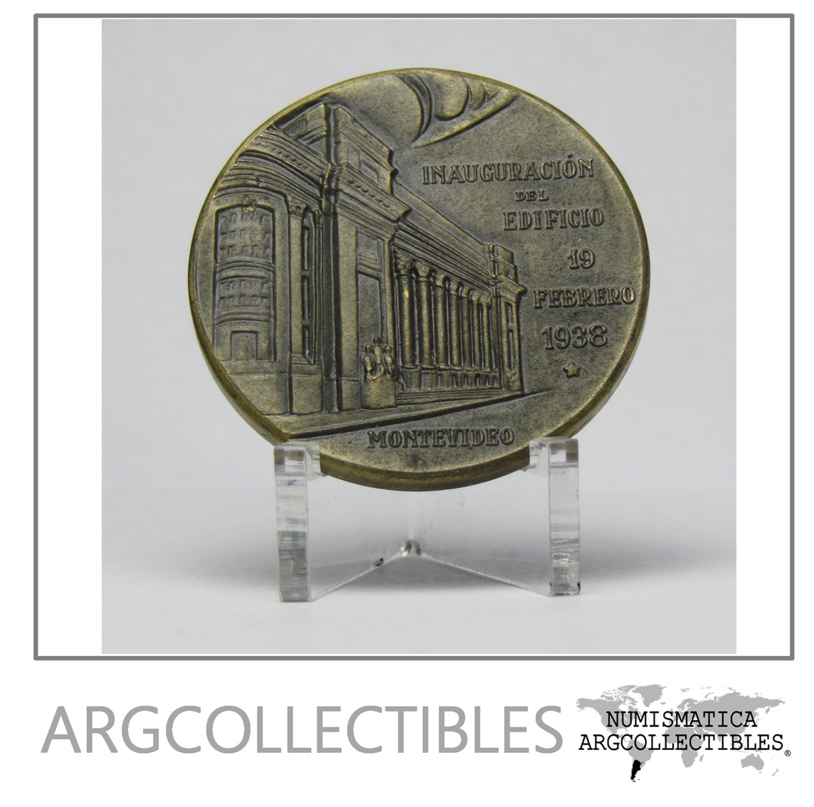 Uruguay Medalla 1936 Inauguracion Edificio Banco Republica Montevideo