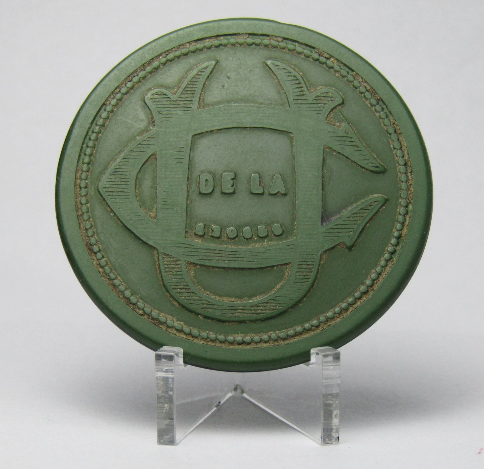 Chile Ficha 1 Peso 1890 Token de Baquelita Club Union Color Verde - Imagen 2