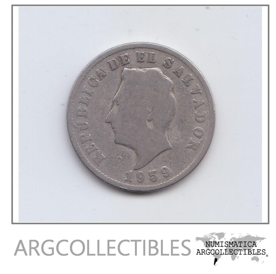 El Salvador Moneda 5 Centavos Acero 1959 Km-134 F