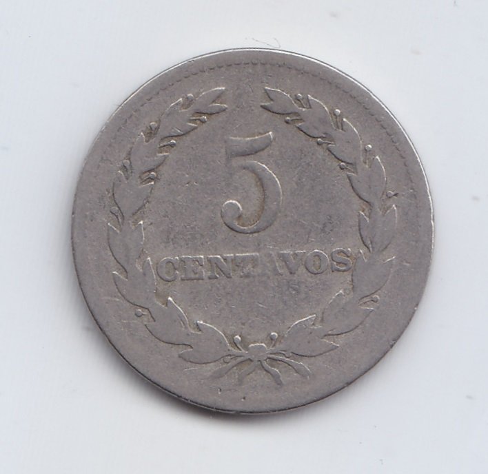 El Salvador Moneda 5 Centavos Acero 1959 Km-134 F - Imagen 2