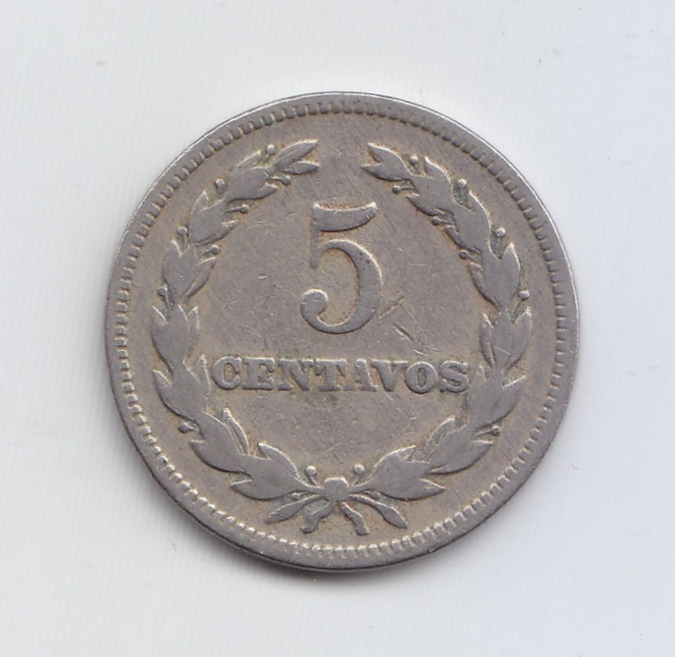 El Salvador Moneda 5 Centavos Niquel 1967 Km-134 F - Imagen 2