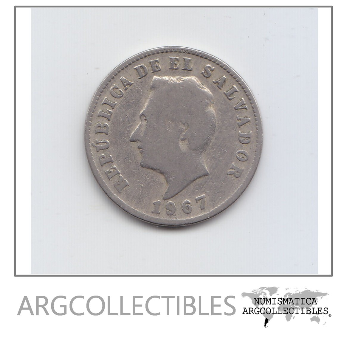 El Salvador Moneda 5 Centavos Niquel 1967 Km-134 F