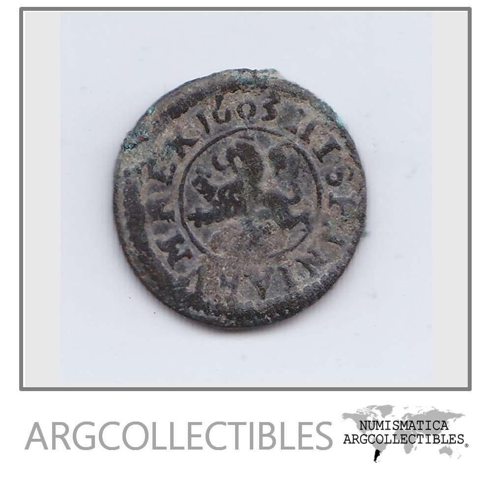 España Moneda 2 Maravedis 1605 Cobre KM-10
