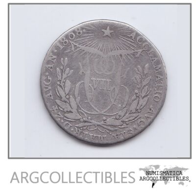 España Moneda 2 Reales 1808 Plata Proclamacion Fernando VII