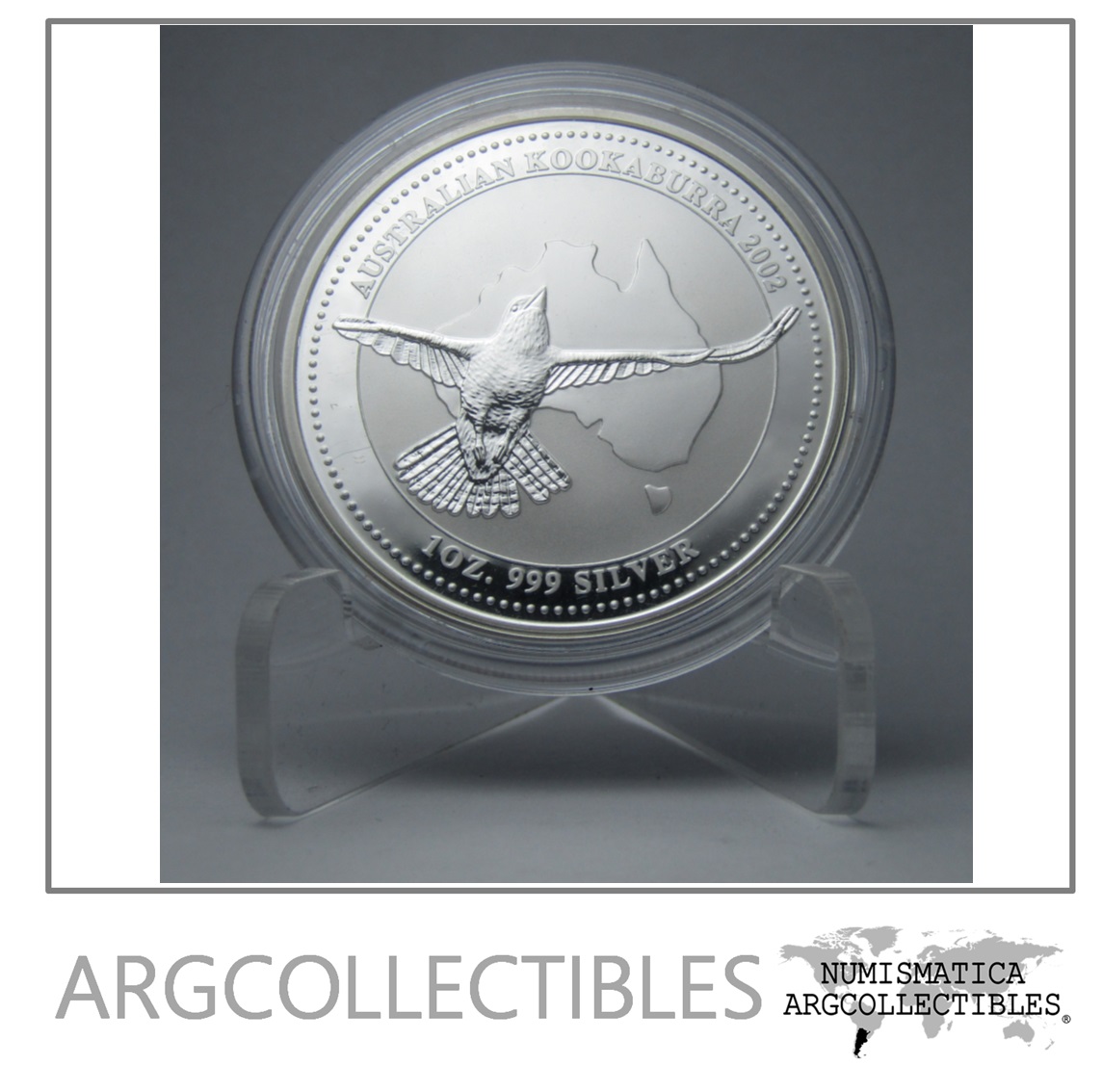Australia Moneda 1 Dolar Plata 999 1 Onza 2002 Kookaburra Proof