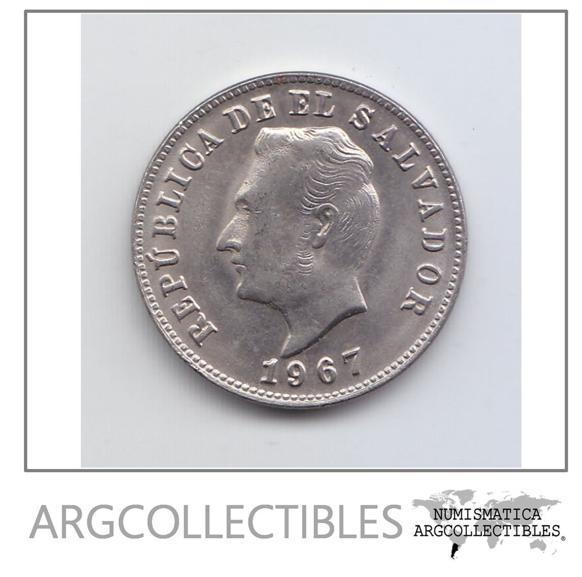 El Salvador Moneda 5 Centavos Niquel 1967 Km-134 Unc