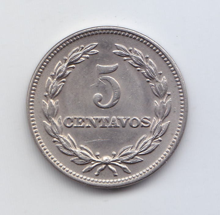 El Salvador Moneda 5 Centavos Niquel 1967 Km-134 Unc - Imagen 2