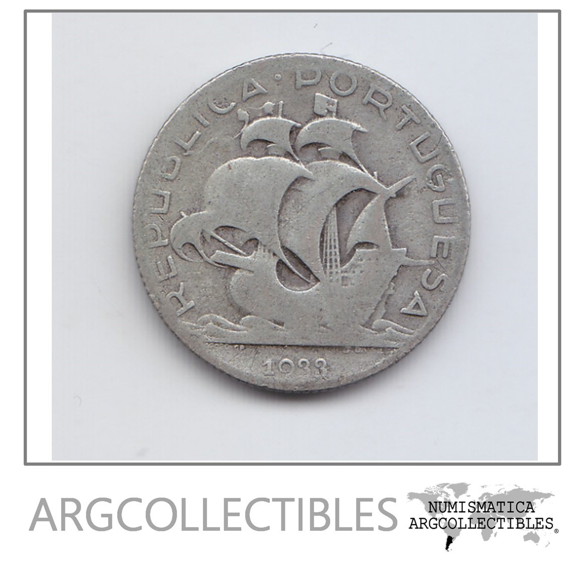 Portugal Moneda 2,5 Escudos Plata 650 1933 Km-580 F+