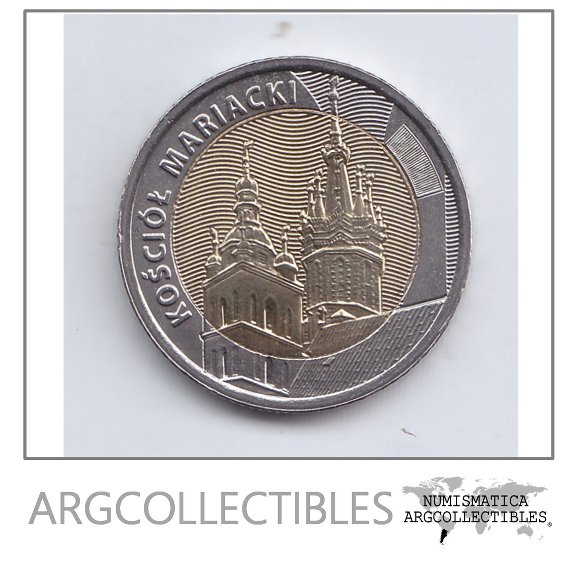 Polonia Moneda 5 Zlotich Bimetalica 2020 Basilica Santa Maria Unc