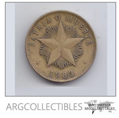 Cuba Moneda 1 Peso Laton 1983 Km-105 Vf