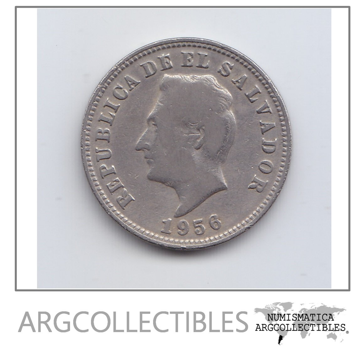 El Salvador Moneda 5 Centavos Niquel 1956 Km-134 Vf-
