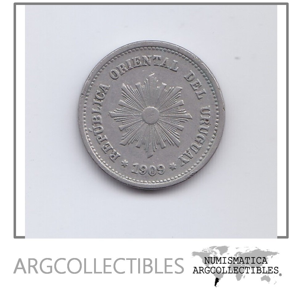 Uruguay Moneda 1 Centesimo Cobre Niquel 1909 A Km-19 Au