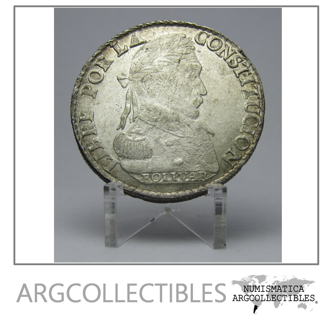 Bolivia Moneda 4 Soles Plata 667 Año 1830 JL Bolivar Km-96a1 Xf+