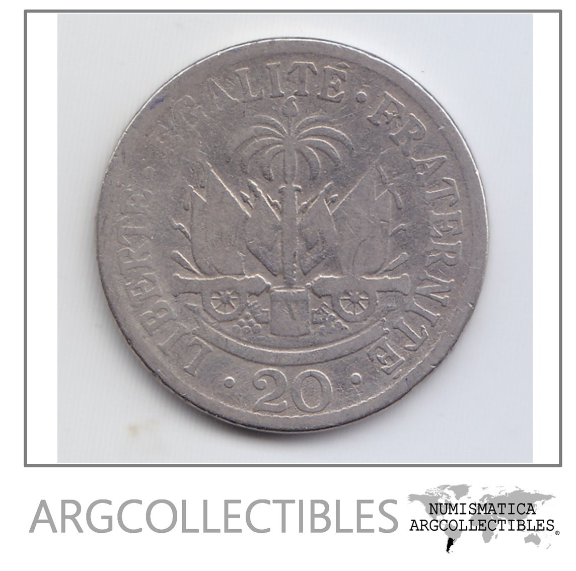 Haiti Moneda 20 Centimos Niquel 1907 Km-55 F+