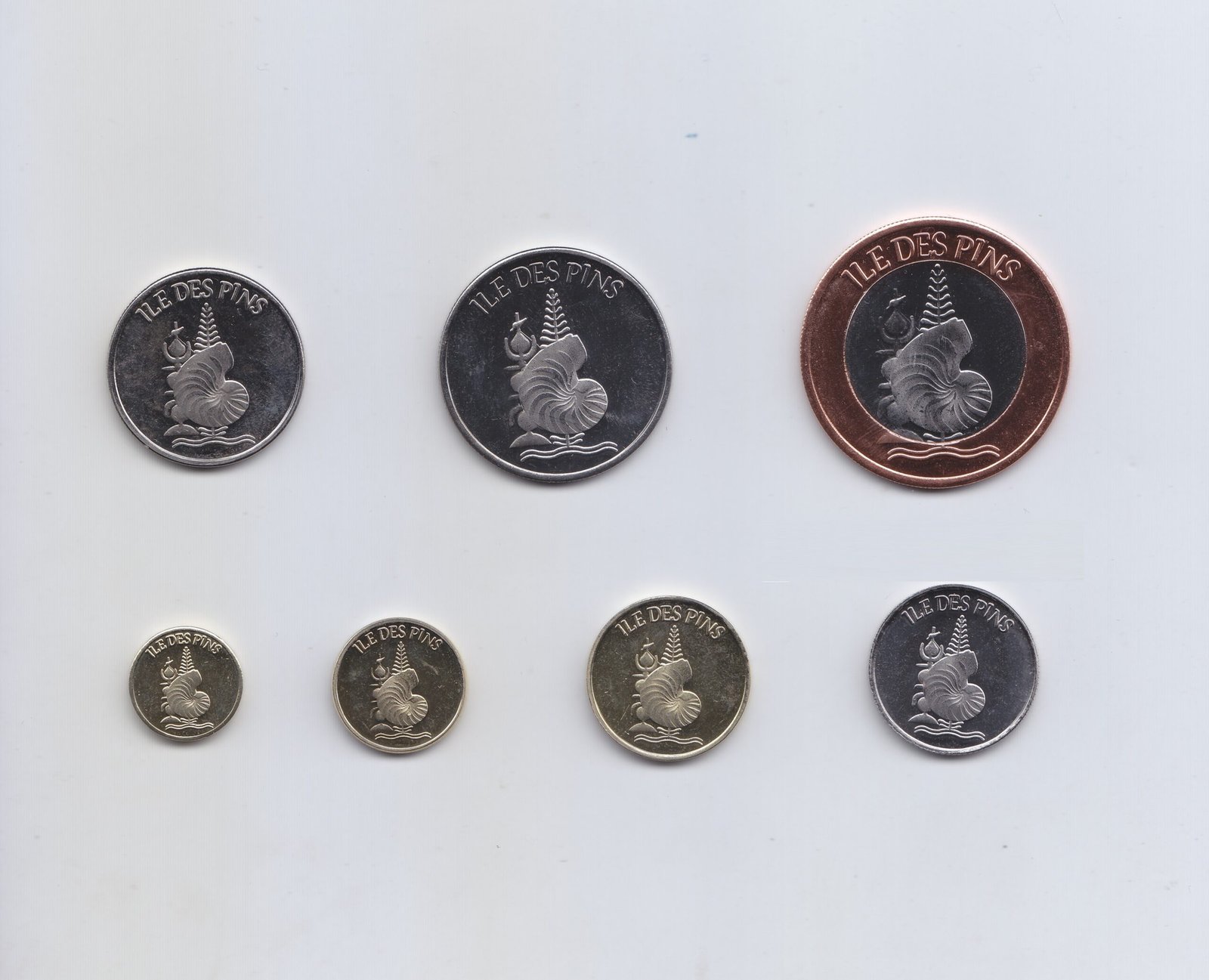 Isla de Pinos Set 7 Monedas Año 2014 Animales Marinos Unc - Imagen 2