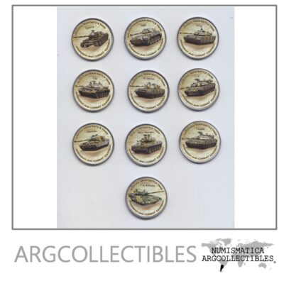 Zimbabwe Set 10 Monedas 1 Shilling A color 2020 Tanques Unc