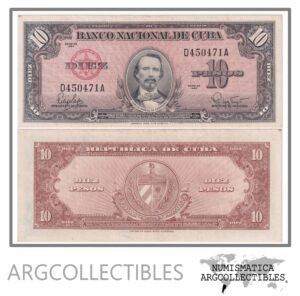 Cuba Billete 10 Pesos 1960 P-79b XF