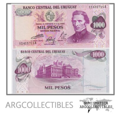 Uruguay Billete 1.000 Pesos 1974 P-52/CR-13A2.3 AU