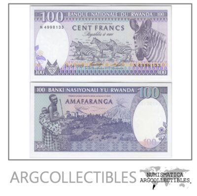 Rwanda Billete 100 Francos Año 1989 P-19 Unc