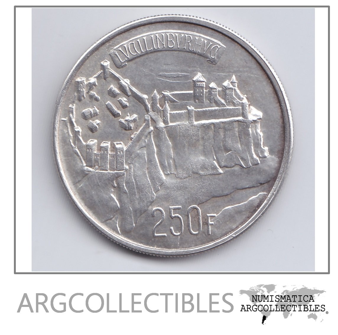 Luxemburgo Moneda 250 Francos Plata 835 Año 1963 Aniversario 1000 Ciudad Km-53 Unc