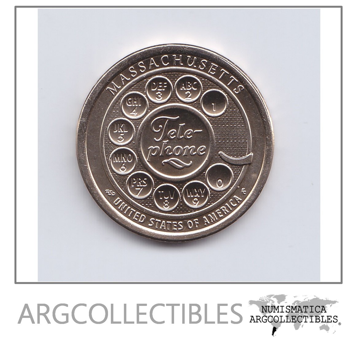 USA Moneda 1 Dolar 2020 D Laton Massachusetts UNC
