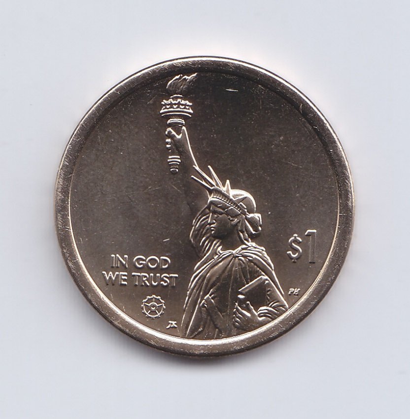 USA Moneda 1 Dolar 2020 D Laton Massachusetts UNC - Imagen 2