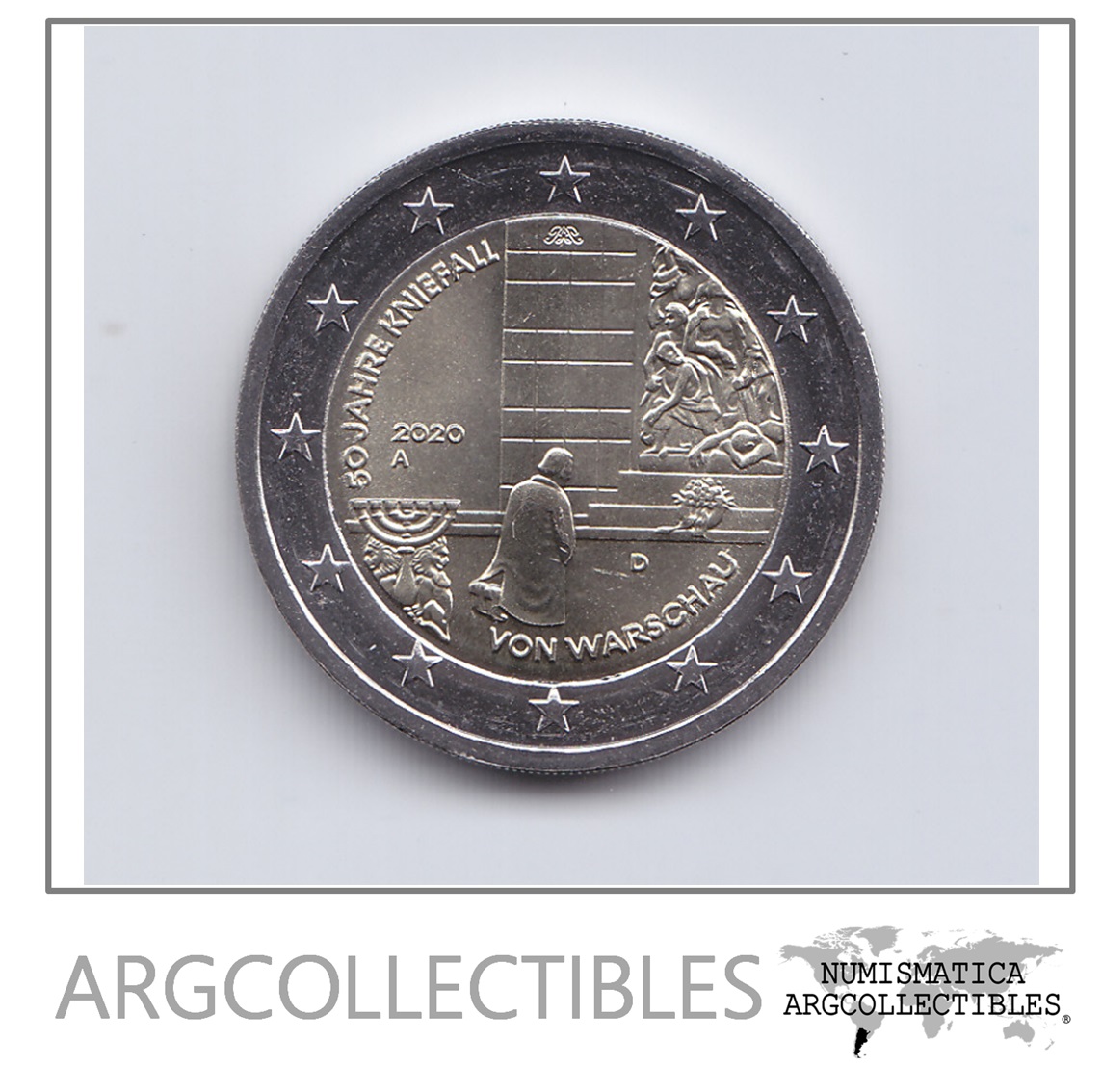 Alemania Moneda 2 Euros Bimetalica 2020 A Aniversario 50 Varsovia Unc