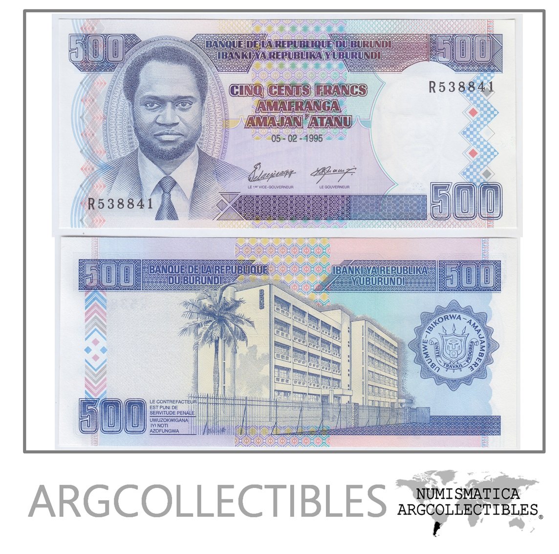 Burundi Billete 500 Francos Año 1995 P-37A Unc