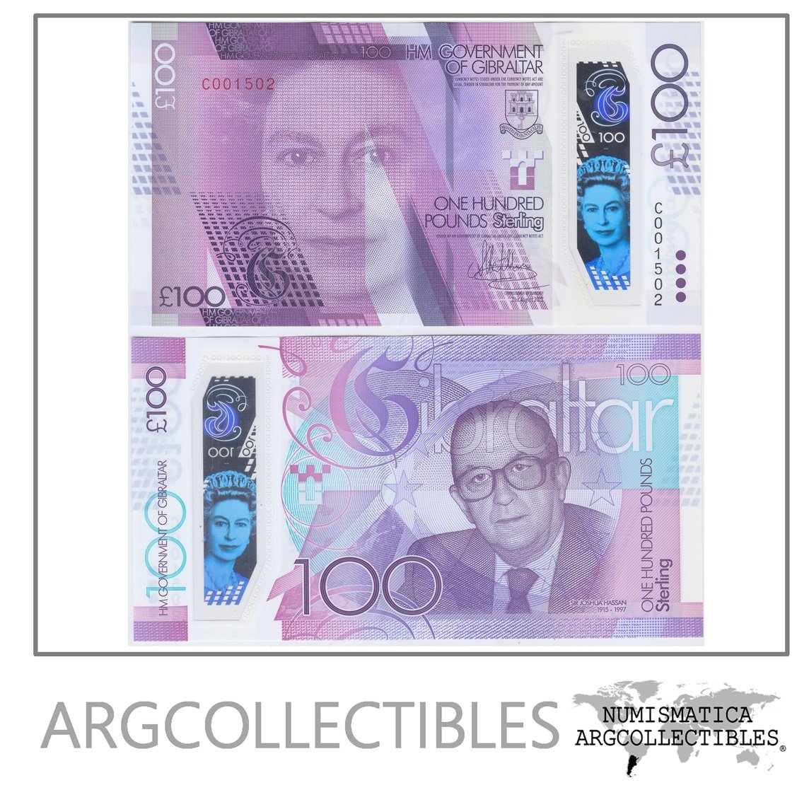 Gibraltar Billete 100 Pounds Año 2015 Polimero P-40 Unc