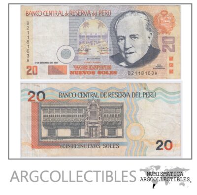 Peru Billete 20 Nuevos Soles Año 2001 P-176 Vf+