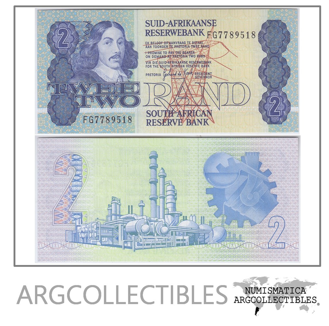Sudafrica Billete 2 Rand Año 1978 1980 P-118 Unc