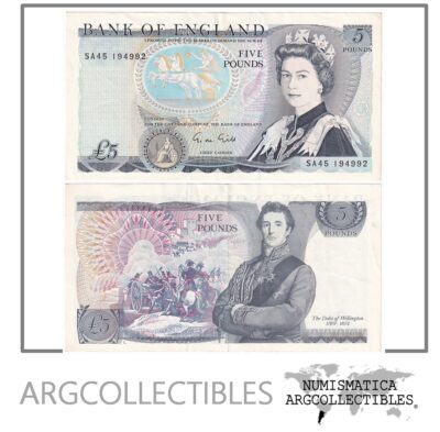 Inglaterra Billete 5 Pounds 1971/1991 P-378F XF