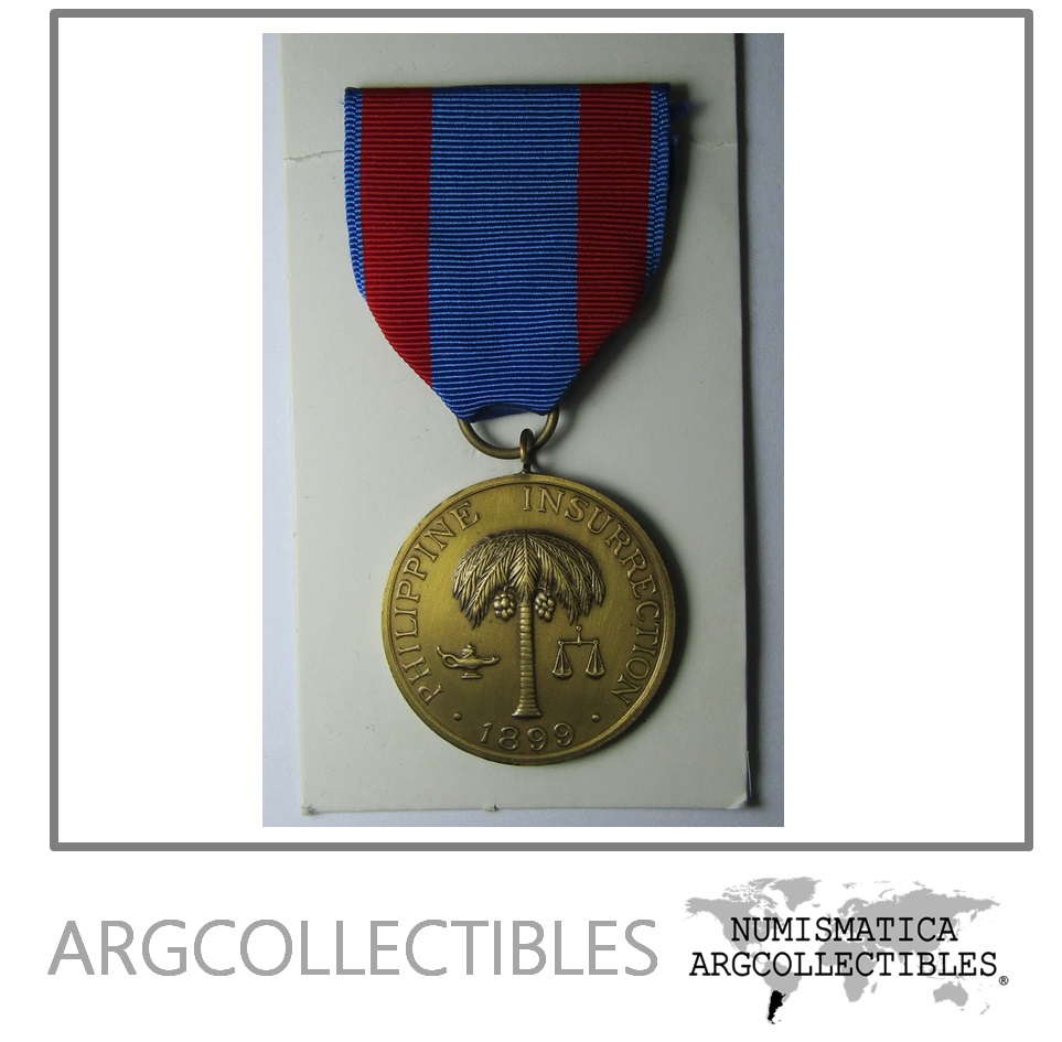 Estados Unidos USA Medalla Condecoracion Isurreccion Filipina Al Servicio 1899