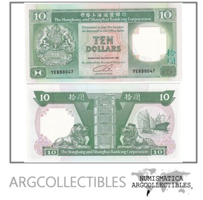 Hong Kong Billete 10 Dolares 1992 P-191c UNC