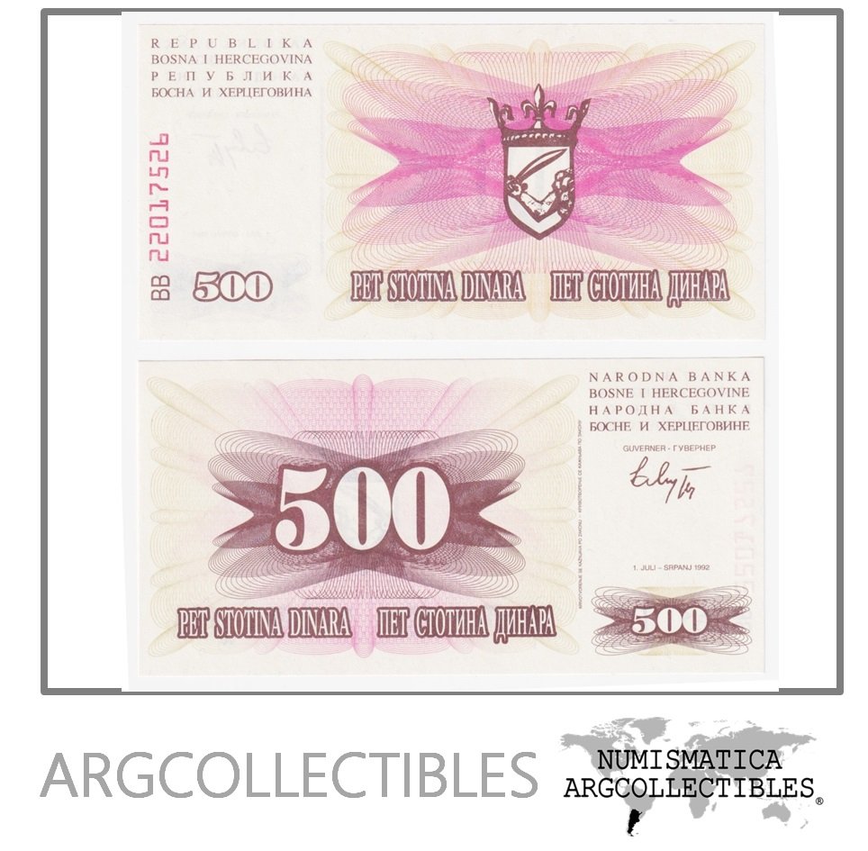 Bosnia Billete 500 Dinara 1992 P-14 UNC