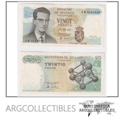 Belgica Billete 20 Francos 1964 P-138(2) XF+