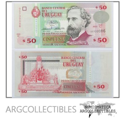 Uruguay Billete 50 Pesos 2003 P-84 Letra C AU
