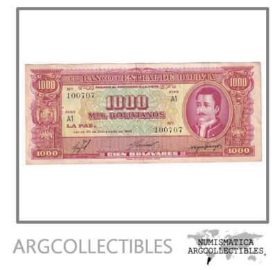 Bolivia Billete 1.000 Bolivianos 1945 P-149 VF