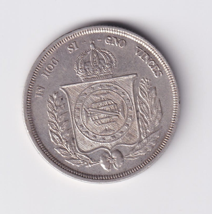 Brasil Moneda 500 Reis 1860 Plata 917 KM-464 XF - Imagen 2