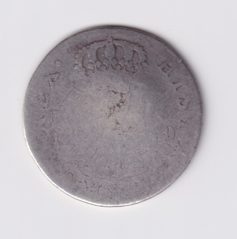 Cuba Trinidad Moneda 2 Reales Plata 1841 Contramarca 1784 KM-1.1 VG - Imagen 2