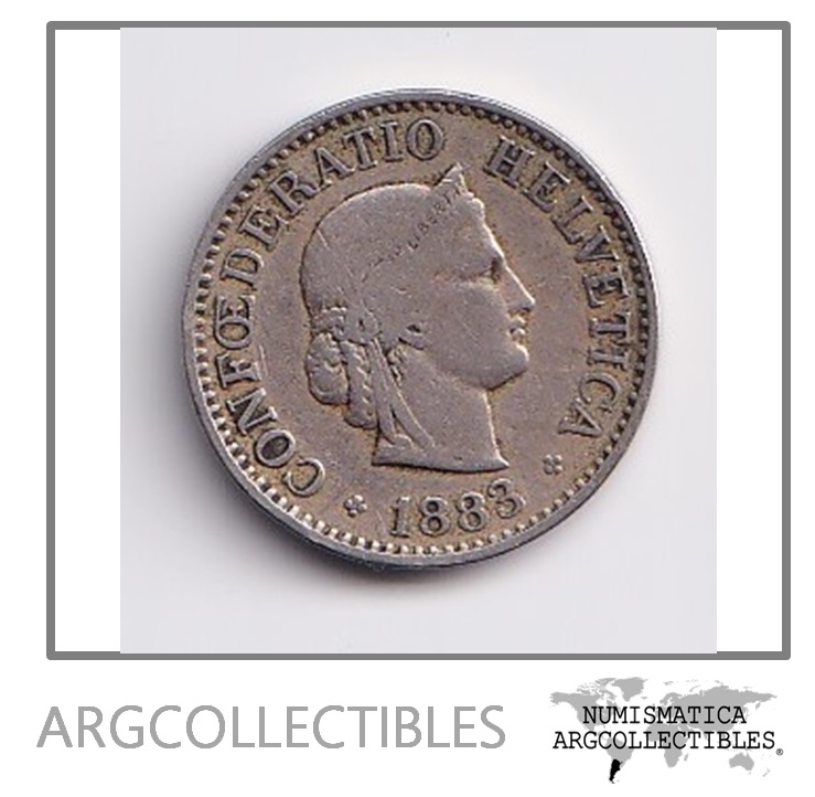 Suiza Moneda 10 Rappen 1883 B Niquel KM-27 VF