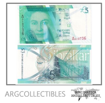 Gibraltar Billete 5 Pounds 2020 UNC