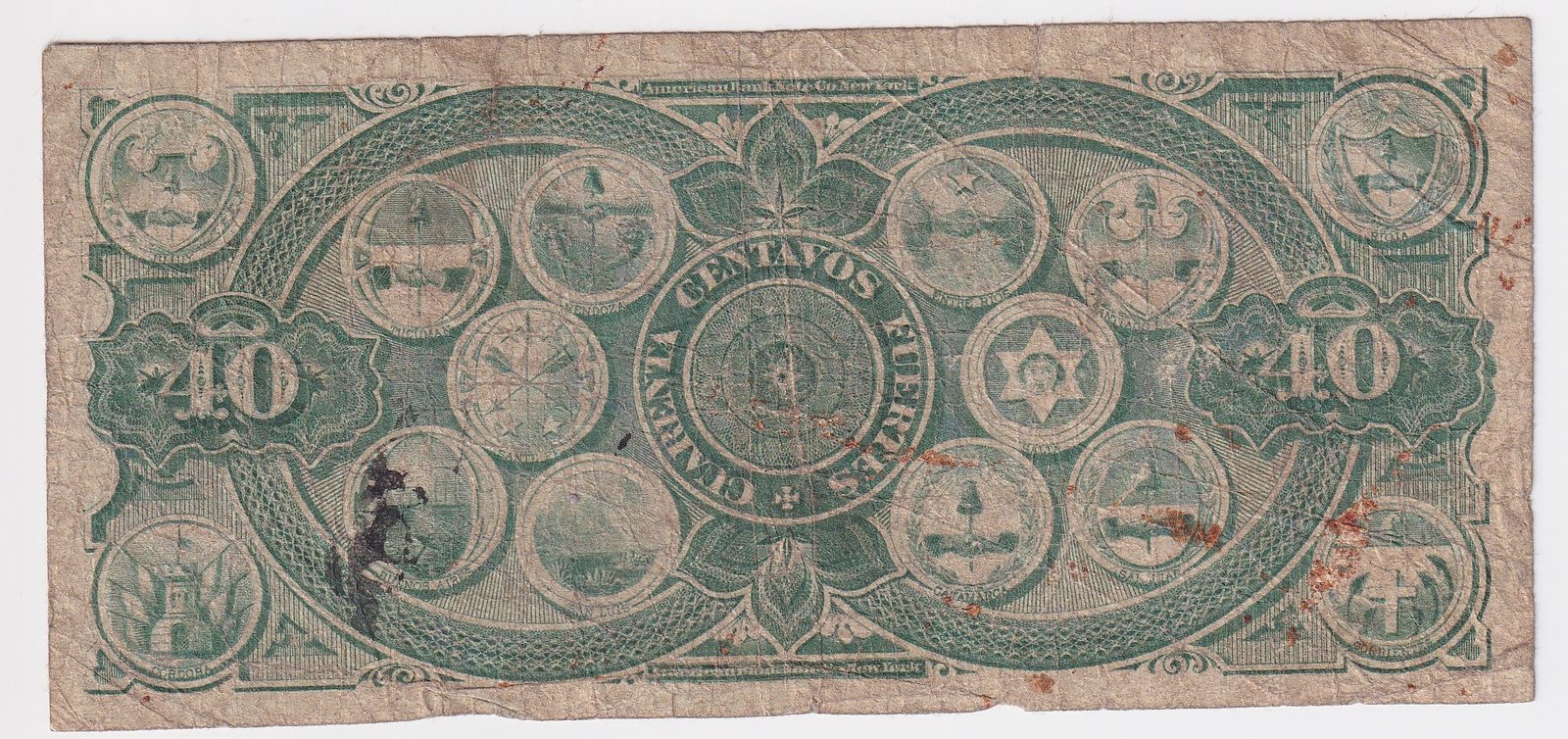 Argentina Billete 40 Centavos Fuertes 1873 Banco Nacional P-S-646 F- - Imagen 2