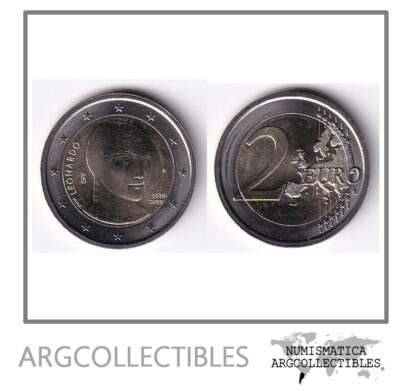Italia Moneda 2 Euros 2019 Bimetalica Leonardo UNC