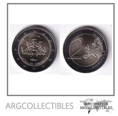 Letonia Moneda 2 Euros 2020 Bimetalica Ceramica Latgaliana UNC