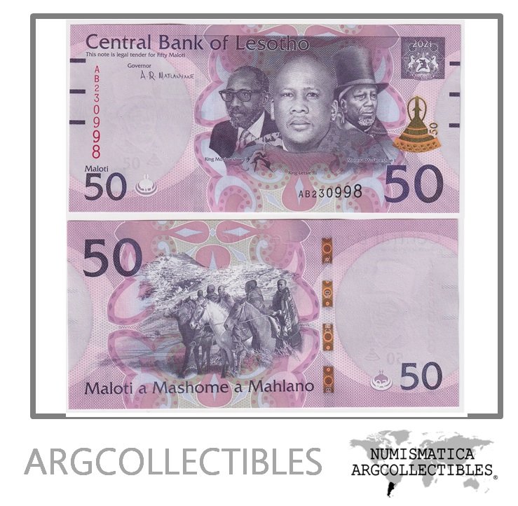 Lesotho Billete 50 Maloti 2021 P-28 UNC